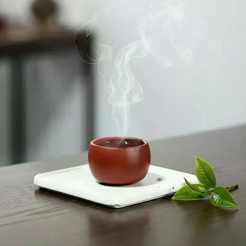 Yixing Purple Clay Handmade Tea Bowl Portable Travel Teacup Leakproof Design for Outdoor Trips Tea Enthusiasts