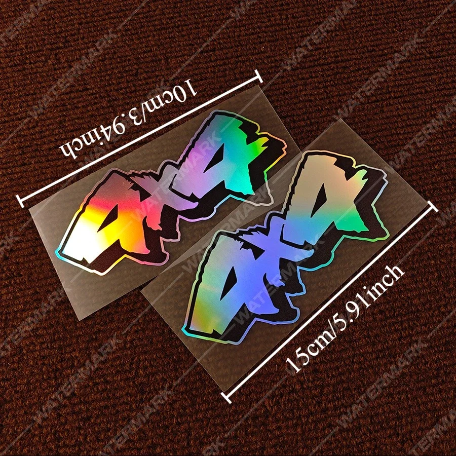 Off Road 4x4 Holographic Vinyl Sticker Rainbow Gradient Graffiti Decal for 4WD Truck SUV Waterproof Exterior Decoration