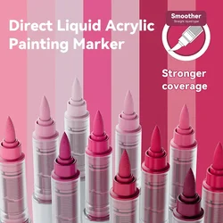 LanGuo 9pcs Mix Color Acrylic Markers Pen Art Rock Painting Pens Kids Gift Graffiti Stone Glass Book Shoes DIY Craft Supplies