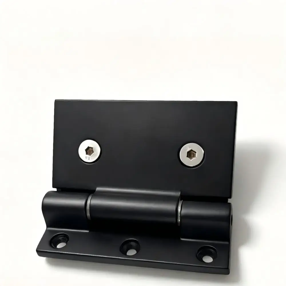 Glass Hinge 90 Series Curved Surface Inward Opening 90 Deg Matte Black 304 Stainless Steel Shower Glass Door Bathroom Hardware