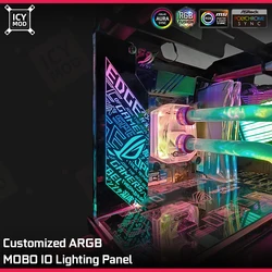PC Case IO Panel Customize MOBO MOD Mirror Panel AURA Water Cooler Custom 5V3PIN ARGB Motherboard Lighting Panel Customizable
