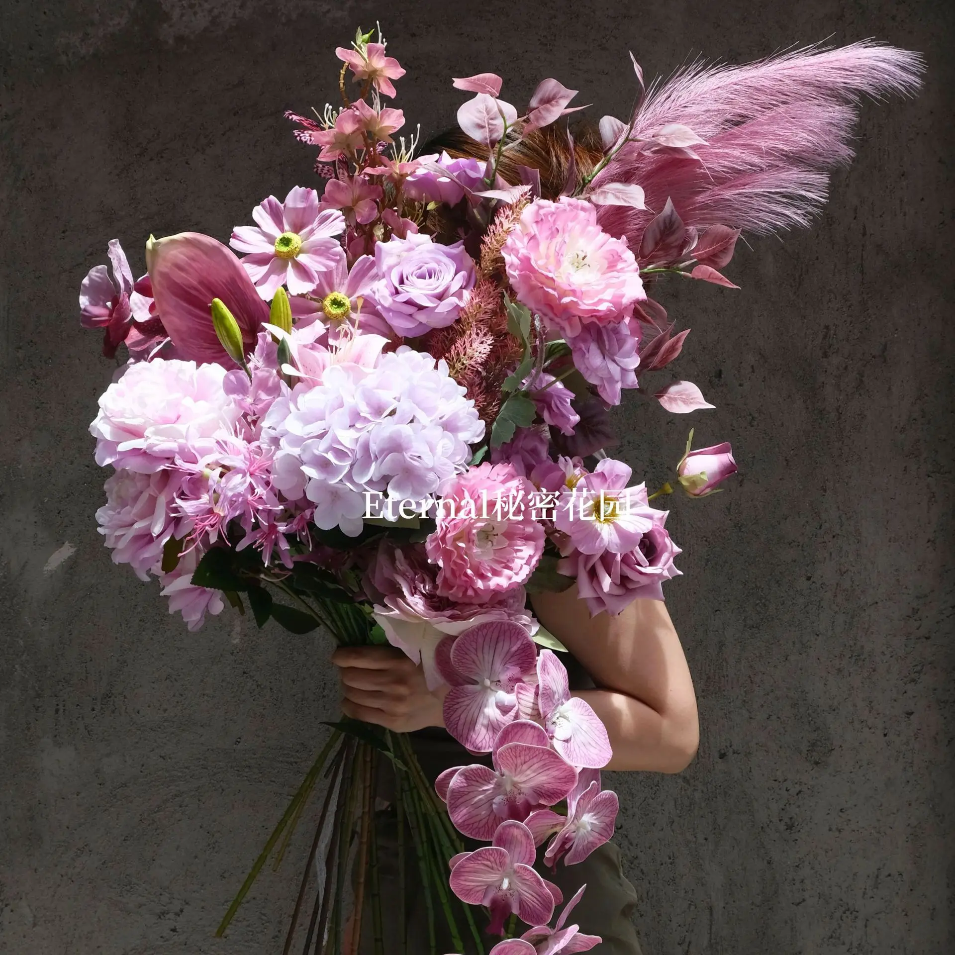 

Pink Purple Artificial Flowers Wedding Ceremony Aisle Arrangements Silk Florals Home Decoration Hotel Lobby Decor Accessories