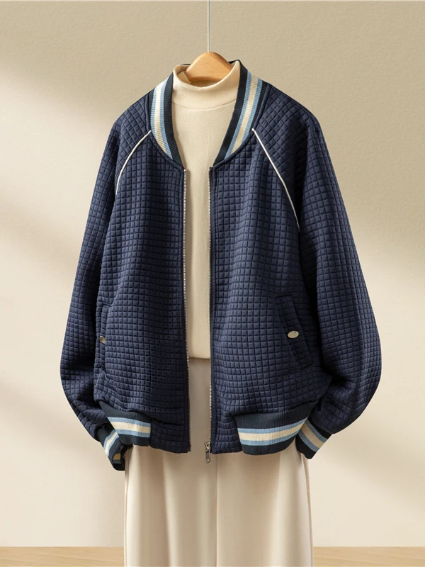 

Корейский японский бейсбольный джет большого размера, женская мода, универсальный дизайн, верхняя одежда для поездок на работу, повседневная свободная посадка, длинный све