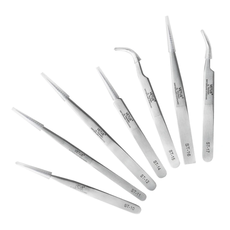 ST-Tweezers High Quality Stainless Steel Material Non-Slip Grip Tweezers Head Protective Cover