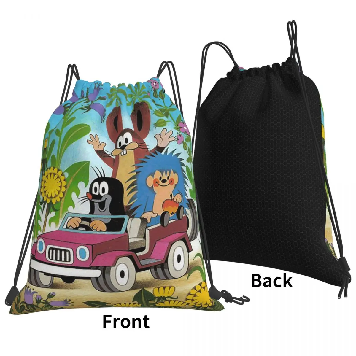 Mole Krtek Cute Little Maulwurf Backpacks Fashion Drawstring Bags Storage Bag Book Bags for Man Woman Students