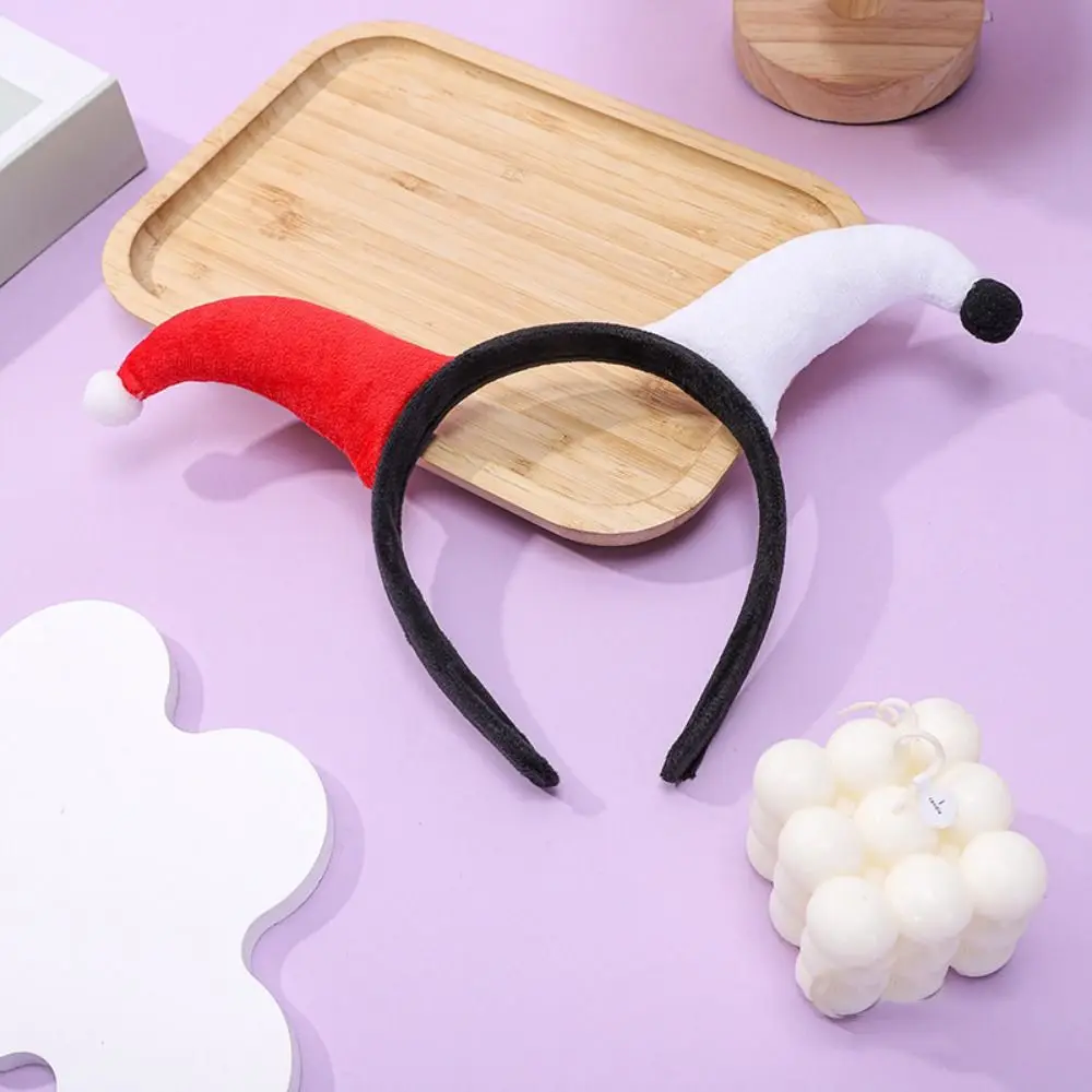 Cute Two-color Clown Headband Exaggerated Costume Accessories Halloween Devil Horn Headpiece Joker Headwear Festival Celebration