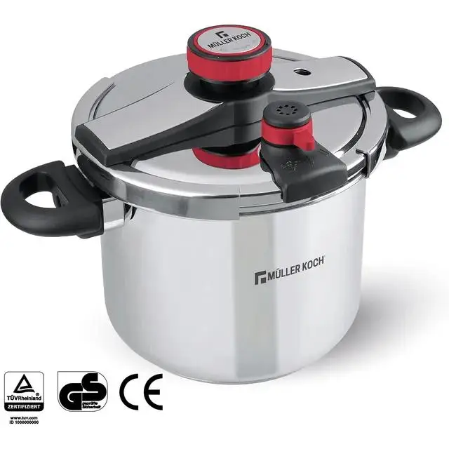 Muller Koch Olla a Presión de 10 litros, Acero Inoxidable, Gris, 24 cm