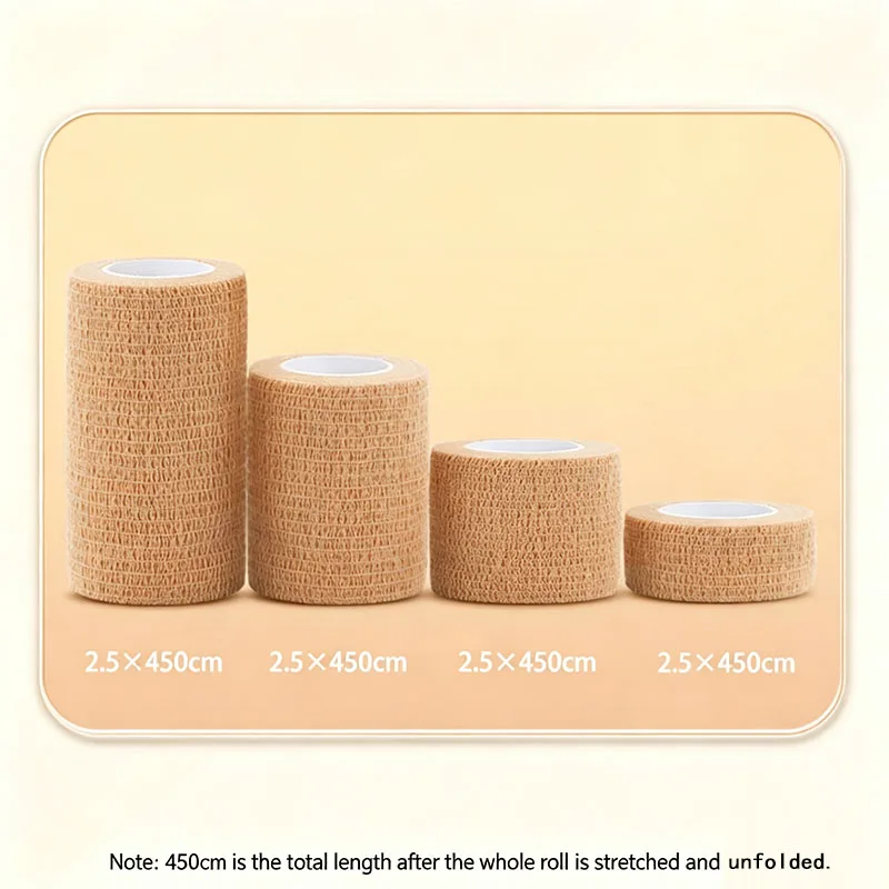 100Rolls Medical Adhesive Bandage Elastic Breathable Sports Self Adhesive Tape Beige Wrap Finger Tape For Wrist Ankle First Aid