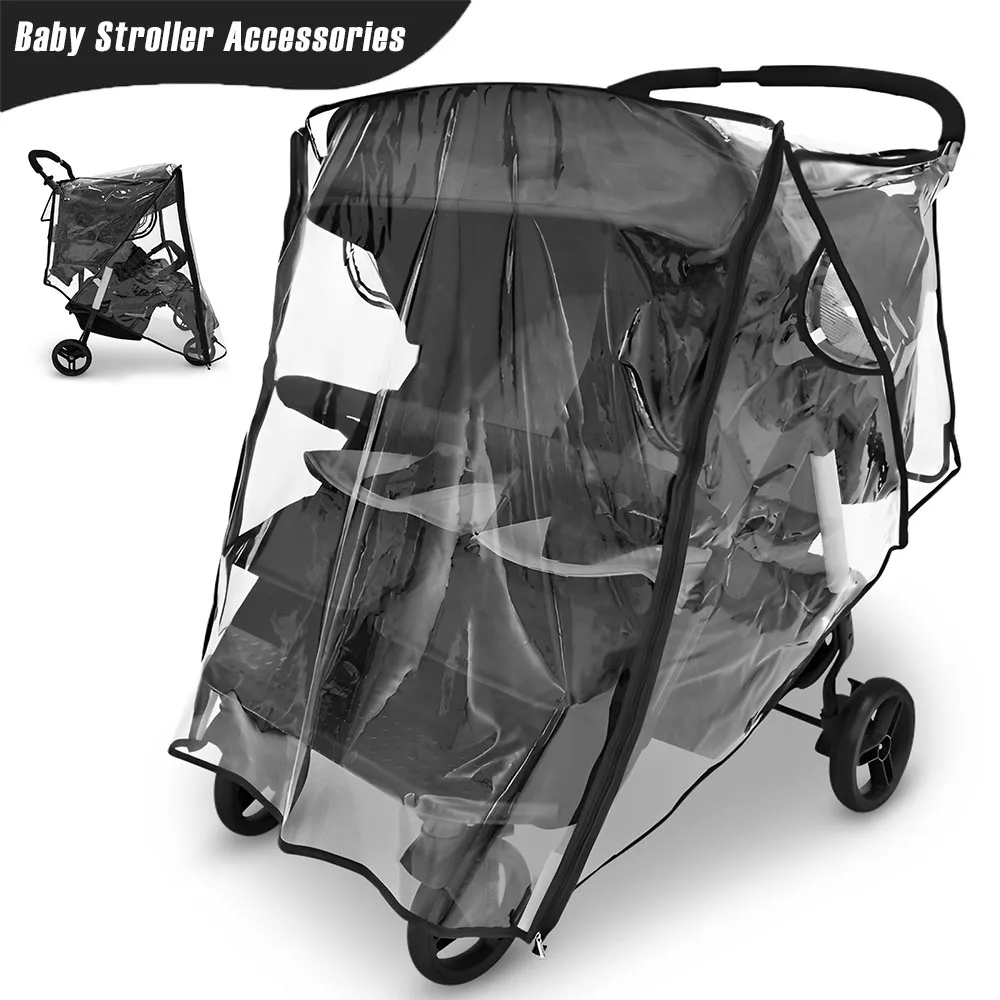 

Baby Stroller Accessories EVA Baby Waterproof and Windproof Coverage with Storage Bag Transparent Baby Performance Rain Cover