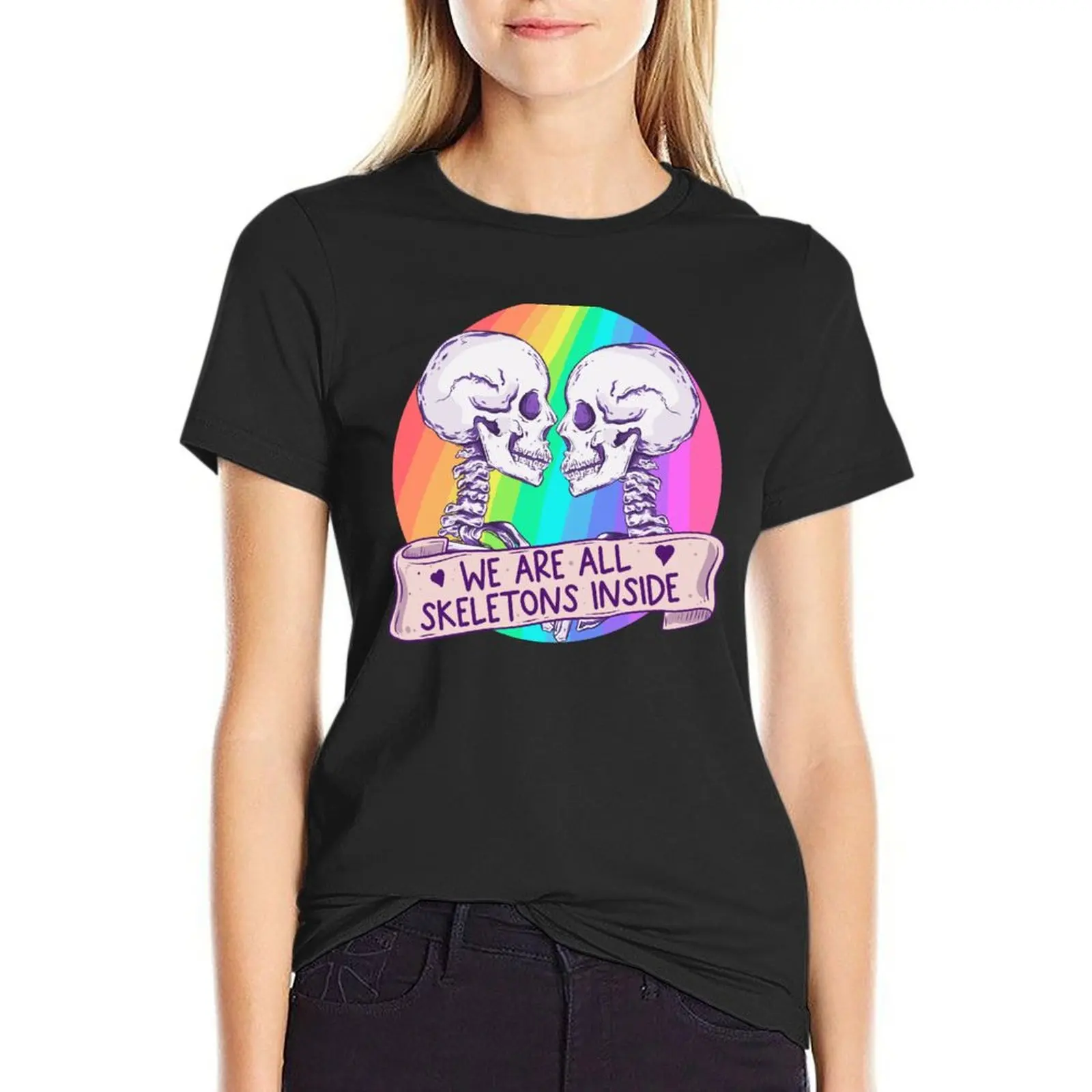 Everyone is a skeleton inside T-Shirt kawaii clothes blacks workout shirts for Women