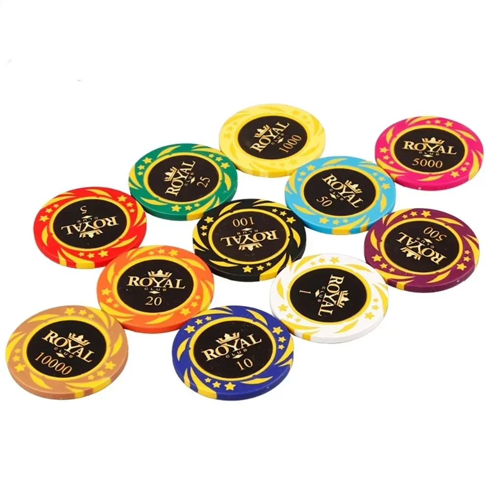 텍사스 홀덤 포커 바카라 하이엔드 포커 게임 액세서리, 클럽 디럭스 클레이 게임 액세서리, 파티 엔터테인먼트 세트, 10 개/세트