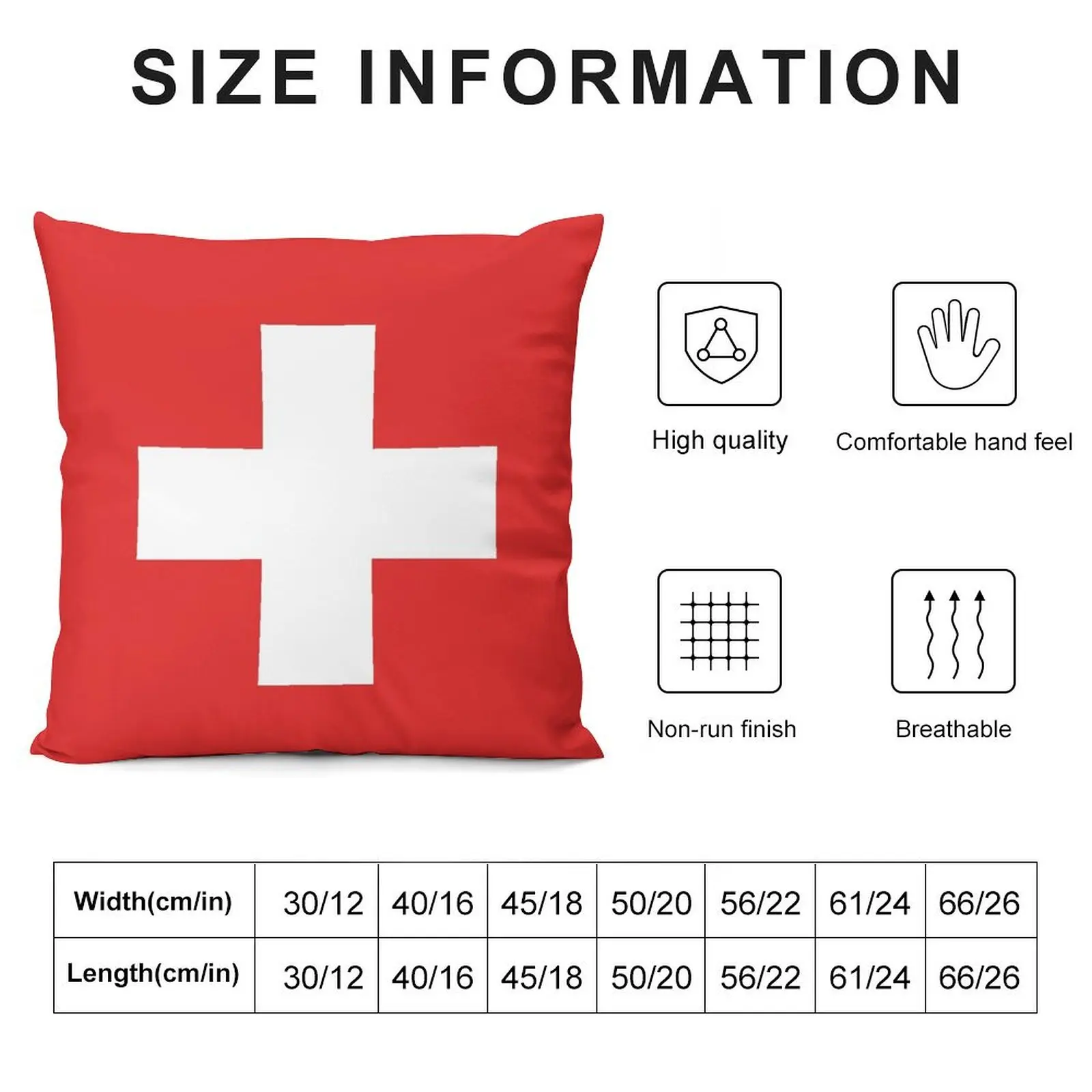 Swiss Flag Throw Pillow Elastic Cover For Sofa christmas ornaments 2025 Room decorating items pillow