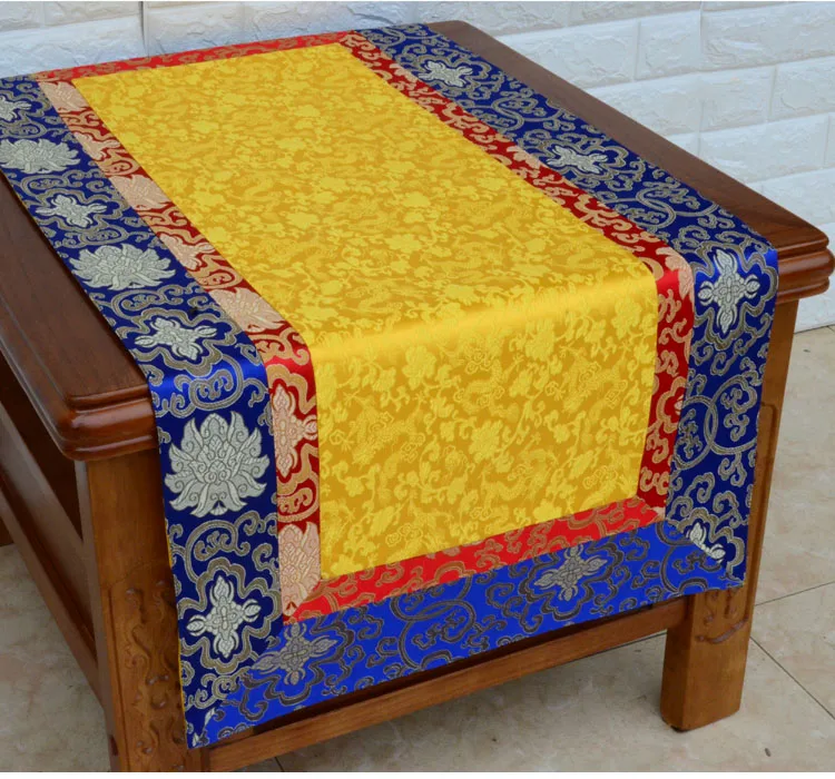 

Custom made Buddhist supply Tibet family home Buddhism Temple eight Auspicious Embroidery Buddha Altar Table cover cloth Deco