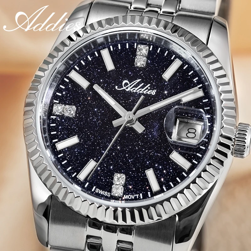 ADDIES Luxury Gold Woman Watch Sapphire Glass BGW9 Luminous 50M Waterproof Lady Watches AW25912 316L Stainless Steel Wristwatch