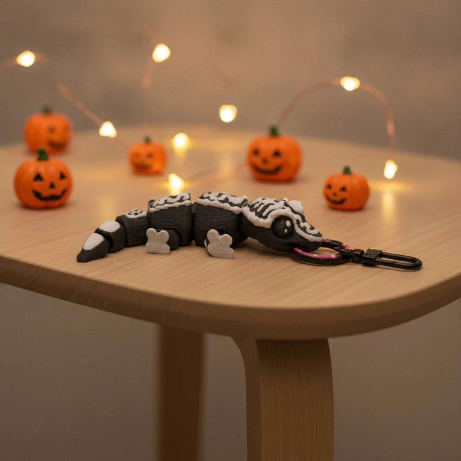 Articulated Gecko Keychain 3D Printed Keyring with Articulated Gecko Backpack Charm Poseable Reptile Figure Flexible