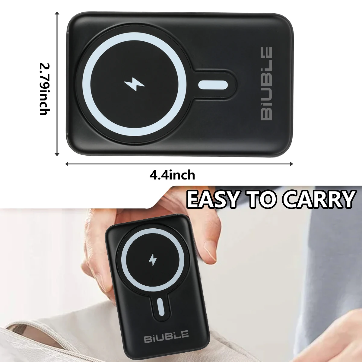 باور بانك لاسلكي مغناطيسي 10000 مللي أمبير في الساعة شحن بطارية خارجية محمولة لهاتف آيفون 16 15 14 13