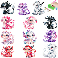 12Pcs Dragon Diamond Painting Sticker Diamonds Mosaic Stickers DIY Creative Mosaic Sticker Craft for Kids and Adult Beginners