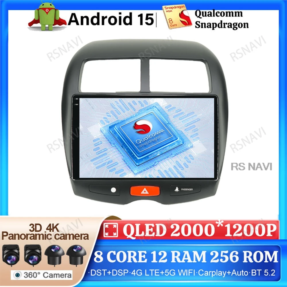 

Android 15 Car Radio For Mitsubishi ASX 1 2010 2011 2012-2016 GPS 5G WIFI Autoradio DVD Head Unit DSP Stereo Multimedia BT QLED