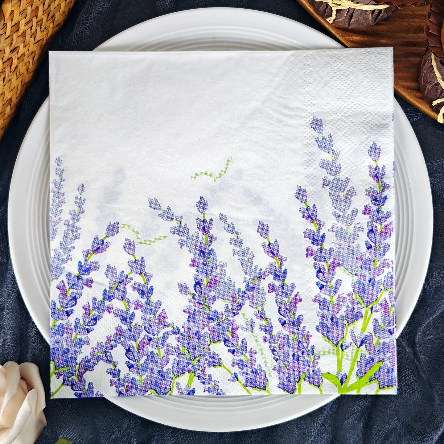 20/50pcs 33*33cm 2ply Lavender Pattern Napkins for Dining,Baking,Festive Parties,and Wedding Decorations,Perfect for Summer