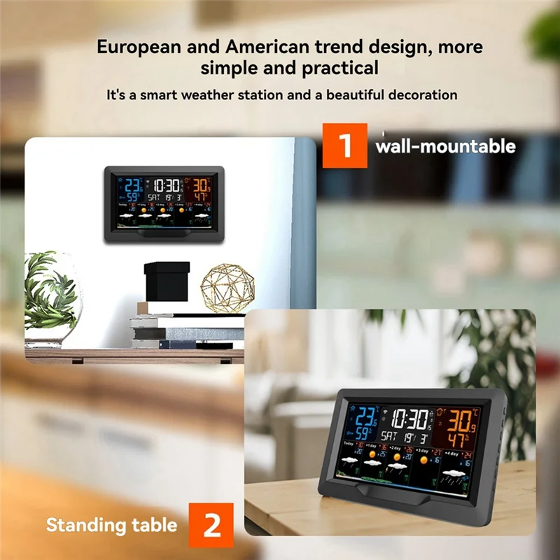 A003 Tuya WIFI estación meteorológica inteligente medidor de temperatura y humedad pronóstico del tiempo interior exterior despertador enchufe de la UE