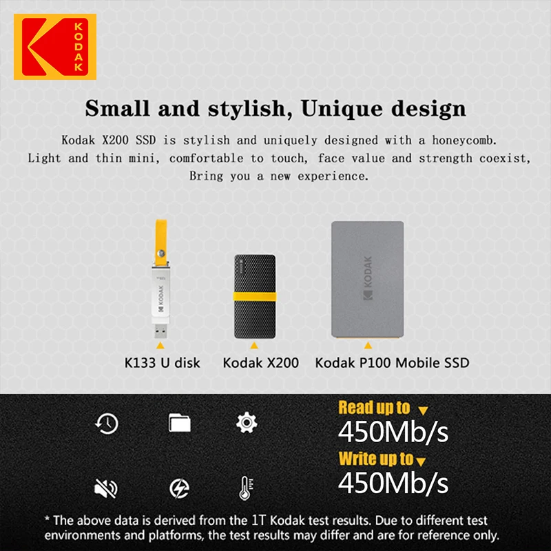Kodak X200 Portable SSD 1TB 512GB 256GB USB 3.1 Type C External hard drive Gen 2 Hard Disk Solid State Drive For Laptop Macbook