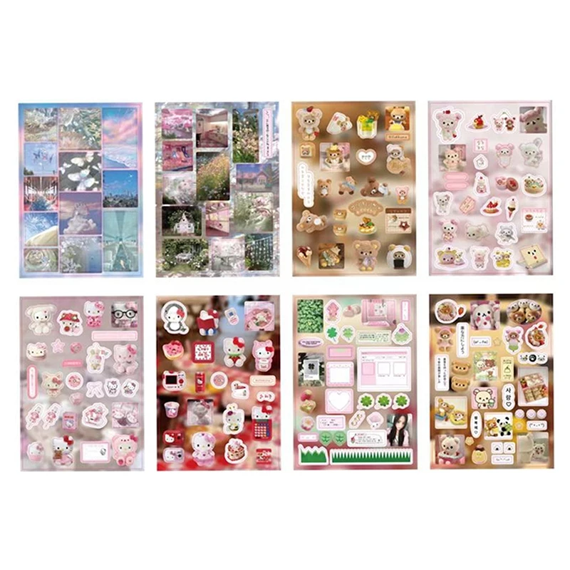 10pcs/52pcs Y2K Random Cute Glitter Laser Sticker For Phone Camera Luggage Journal Sticker Kawaii Decoration Sticker Gift