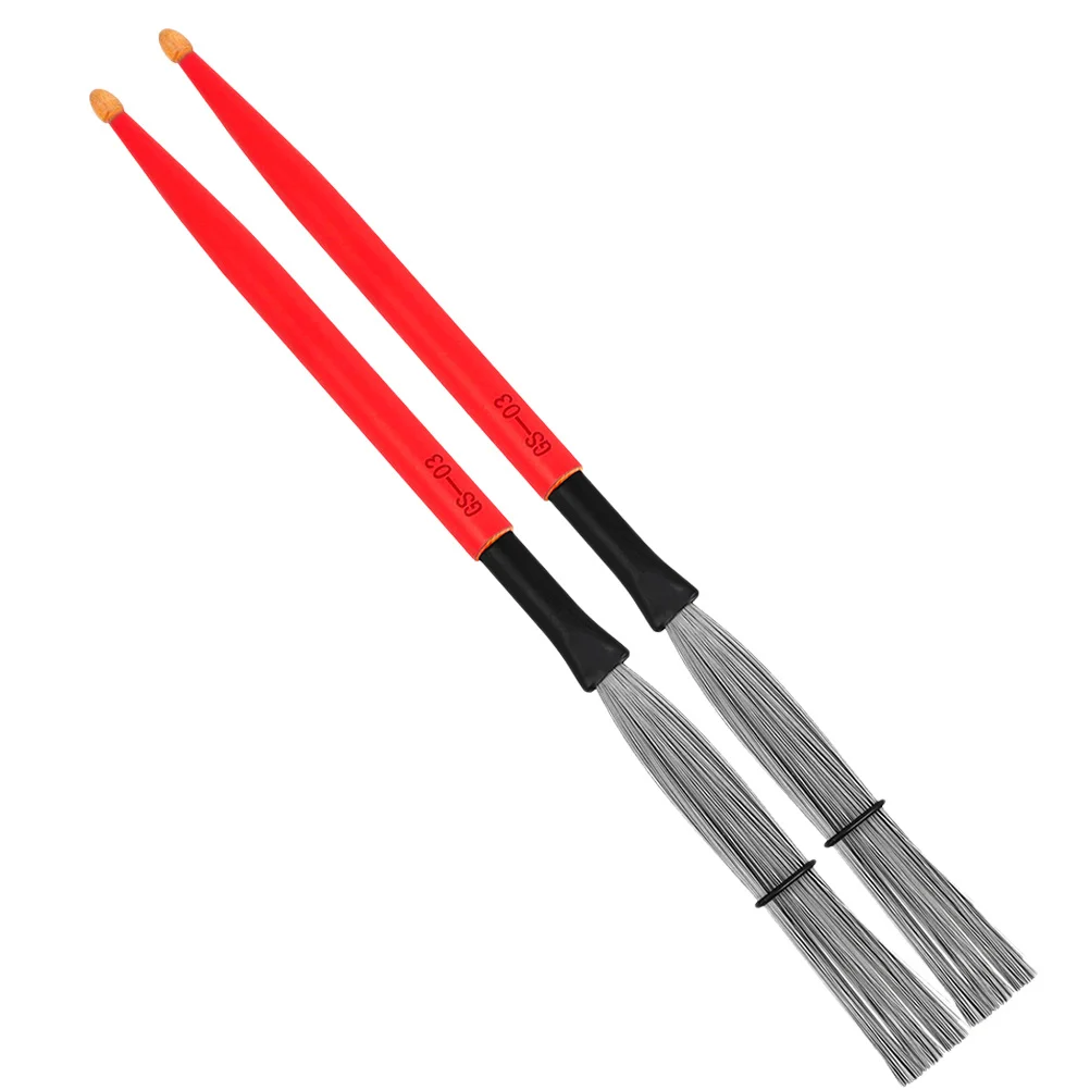 

1Pair Drum Brush Set Carbon Steel Wire Drum Brushes Maple Wood Handle Comfortable Non Slip Grip Suitable for Jazz Drums