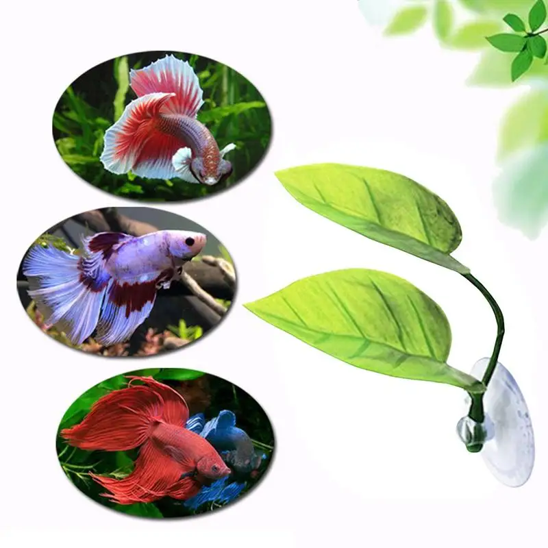 Fish Tank Betta Leaf Simulation Water Grass Betta Fish Rest Spawning Ornamental Plant Fighting Fish Leaf Aquarium Accessories