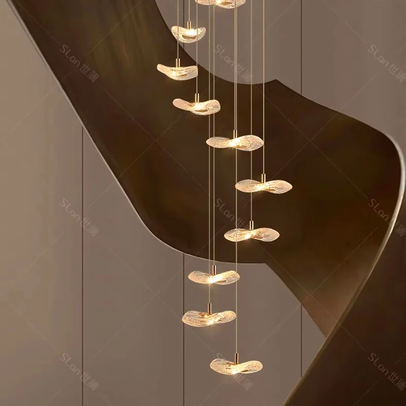 Modern home decoration crystal chandelier, stair Pendant lamp, living room Pendant lights, interior lighting