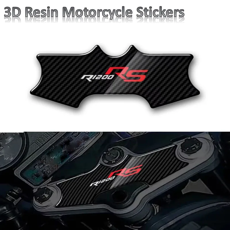 For BMW R1200RS 2001-2005 3D Carbon-look Upper Triple Yoke Defender Stickers R1200RS 2002 2003 2004 2005