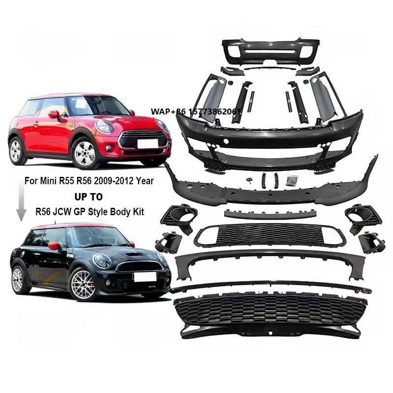 

For Mini R55 R56 Cooper Body Kits 2009-2012 JCW Style GP Front & Rear Bumper Set New Condition Fender Position