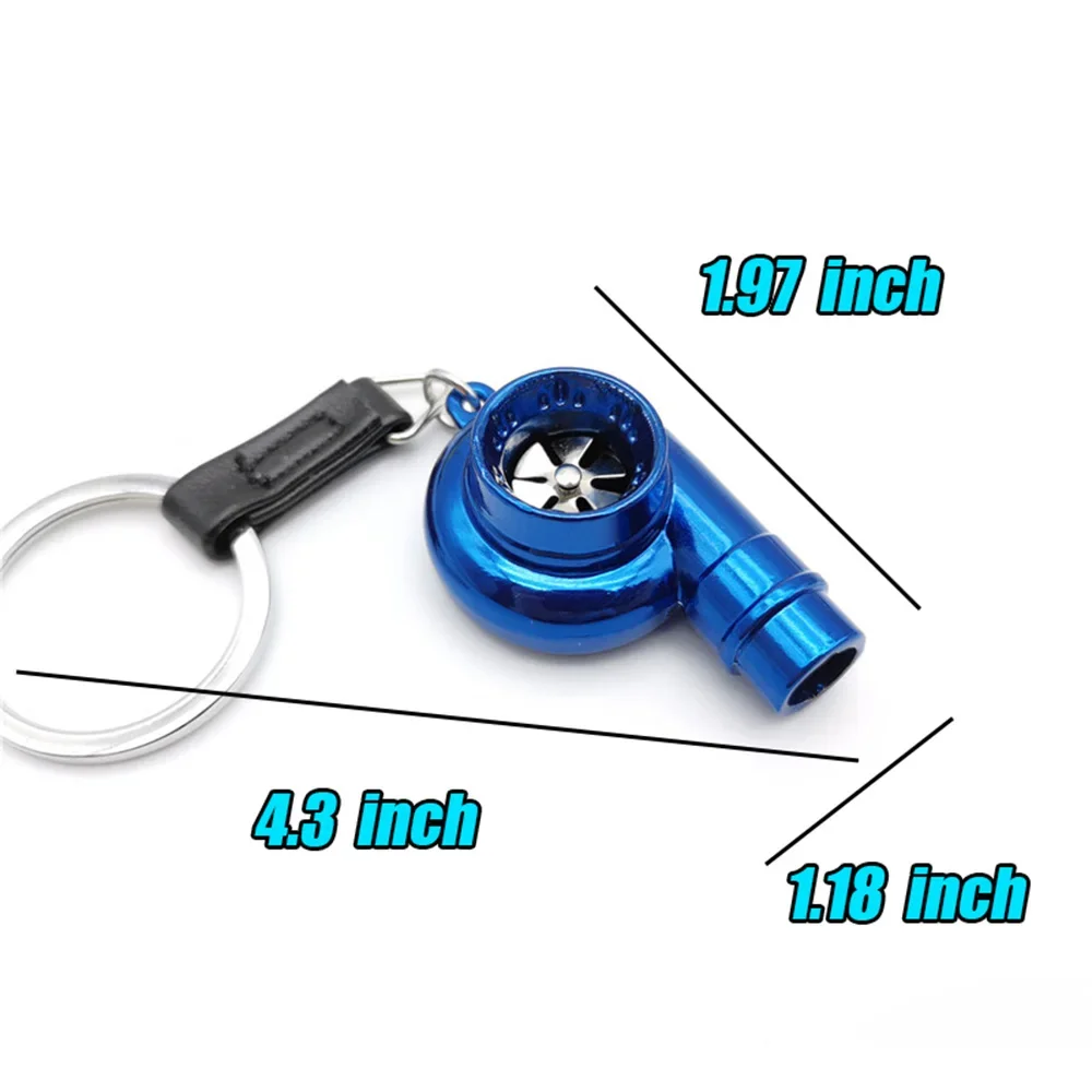 Whistling Sound Turbo Keychain for Car JDM Style Sleeve Bearing Spinning Auto Part Turbine Turbocharger Key Chain Ring