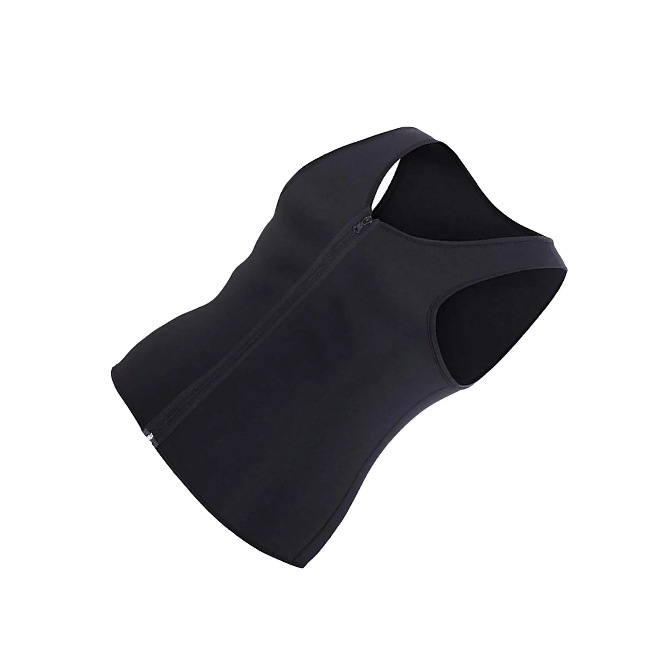 Men Zipper Sauna Sweat Trainer Vest Neoprene Yoga Thermal Body Shaper XXL