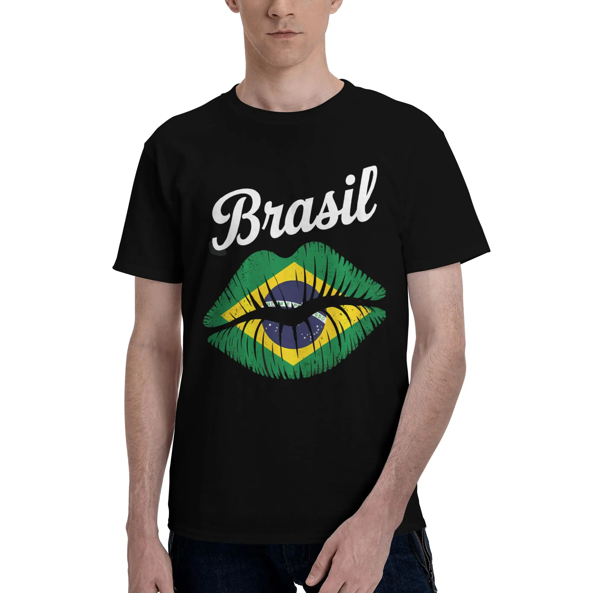 Brazilian Pride Brasilian Roots  Novelty 100% Cotton T-Shirt Brasil Flag Tees Tops For Men