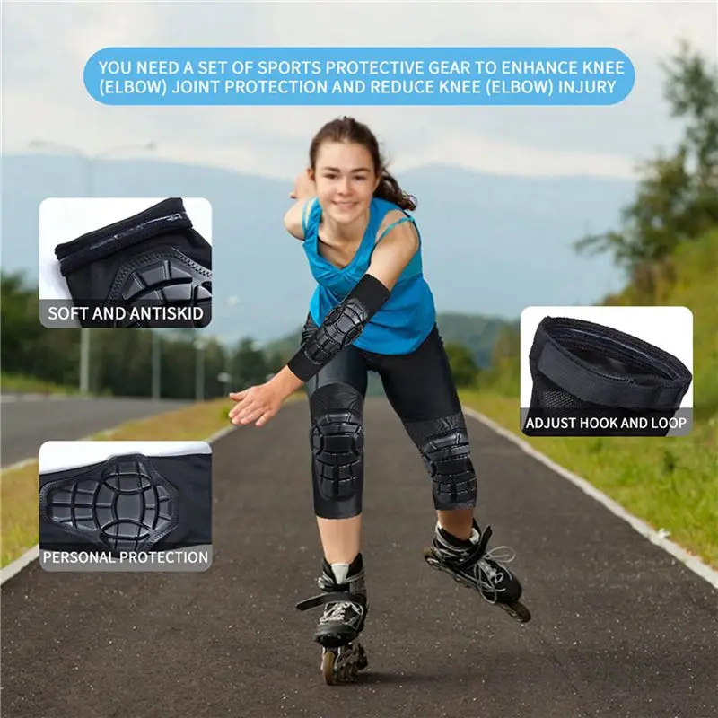 A64T-6X Children Protective Gear Set Soft Kid Elbow Pads Knee Pads For Balance Bike Skateboard Inline Roller Skate Scooter,S