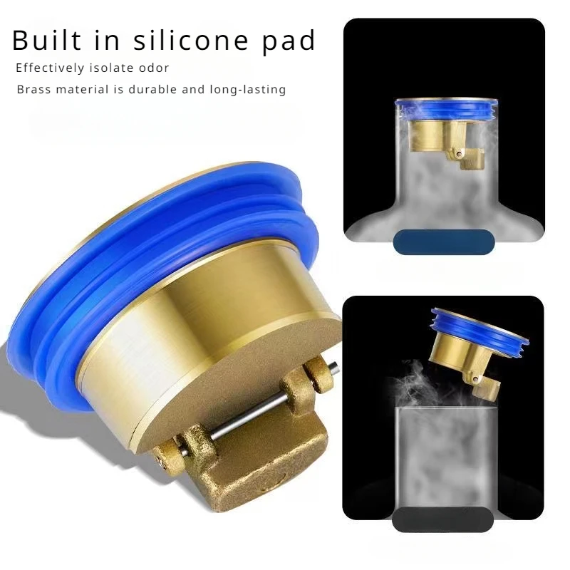 5 Pack Solid Brass Floor Drain Core Self-Sealing Anti-Odor Insect Proof Anti-Backflow Drain Strainer Insert for Bathroom Sewer