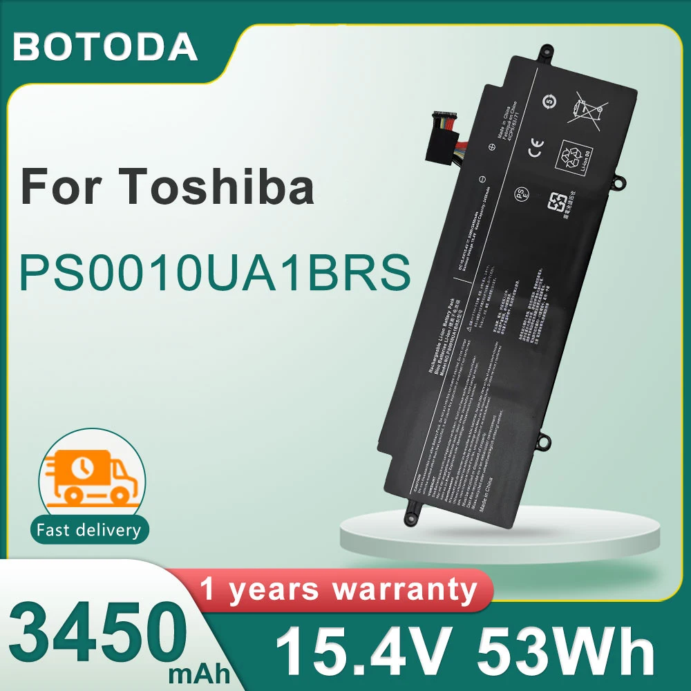 

Аккумулятор для ноутбука BOTODA PS0010UA1BRS 15.4V 53Wh -3450mAh для Toshiba Dynabook Portege X30W X30W-J Series PS0010UA-1BRS