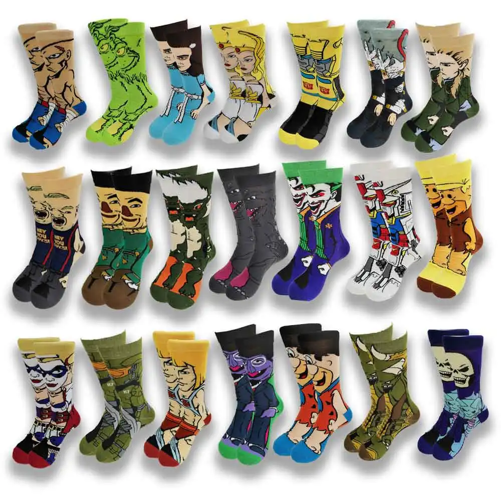 New Arrival Anime Socks women men 200-needle advanced technology production  Sock Adult Personality Hip Hop harajuku funny socks