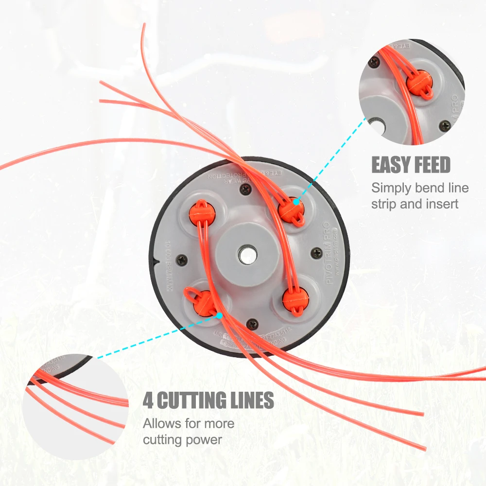 XCAN 1pc Universal 4 Lines Bump Speed Feed String Trimmer Head Grass Trimmer Head For Lawn Mower Brush Cutter Head