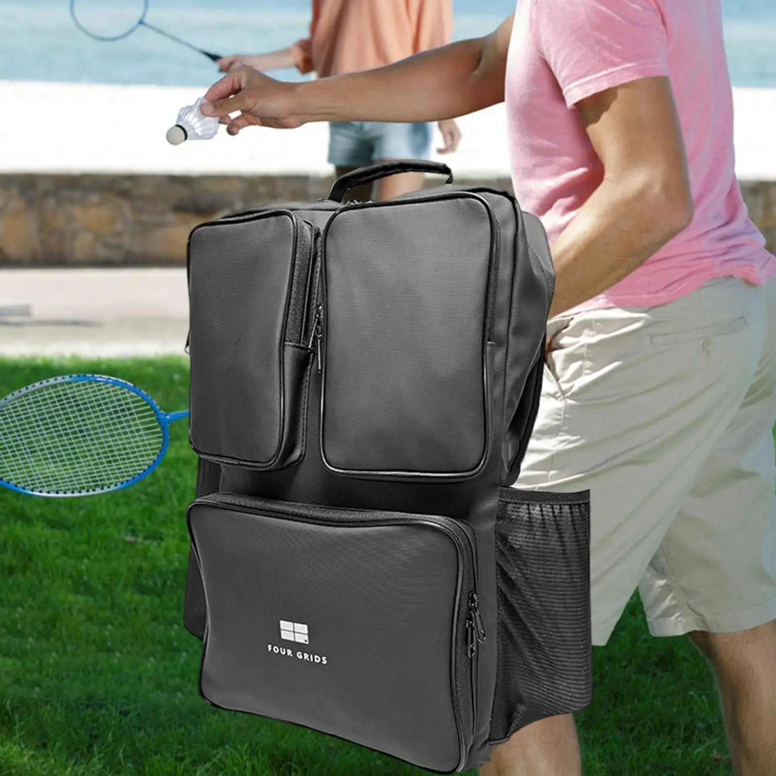 Badminton Bag Oxford Cloth Large Capacity Waterproof Racket Bag for Adults