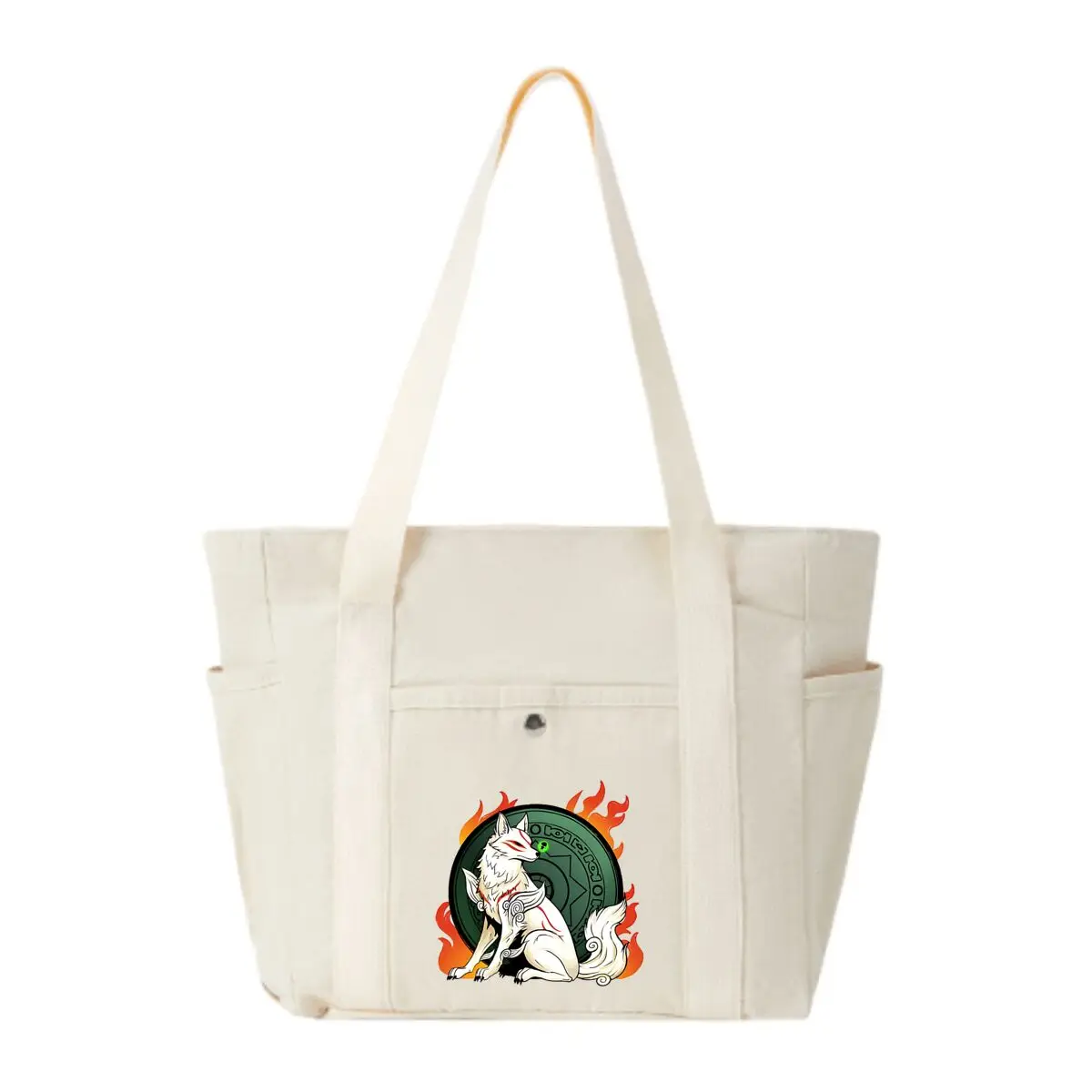 Mythical Wolf Fantasy design Compact Shoulder Bag with Multi-Compartment for Shopping Small Items Storage