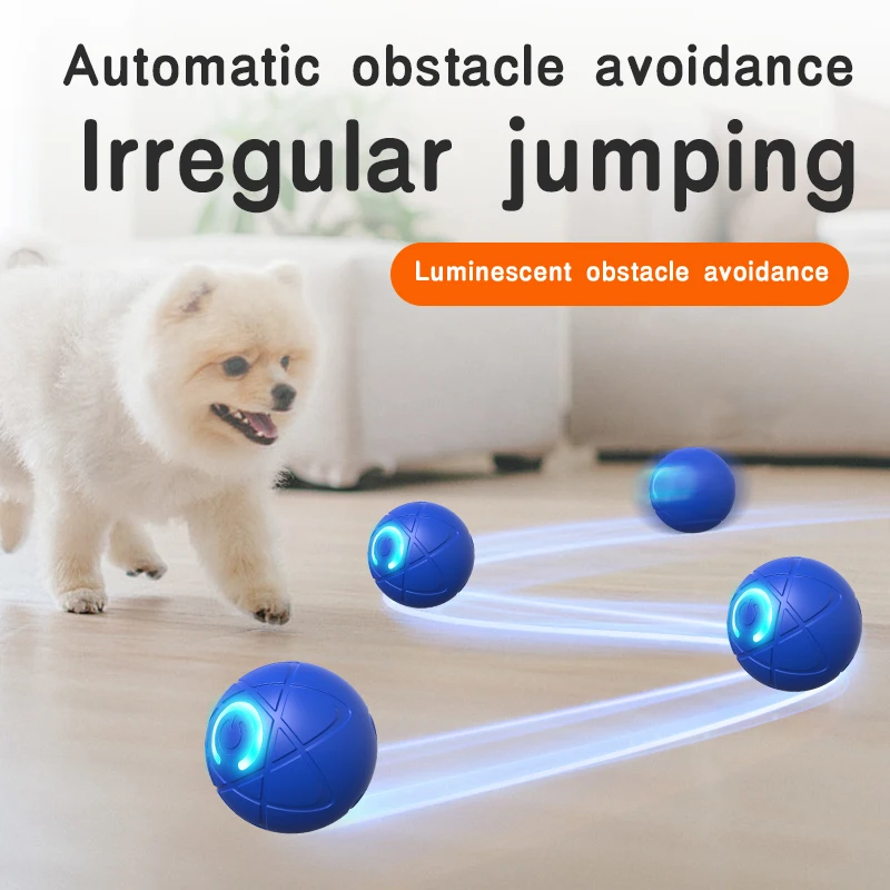 Smart Dog Toy Ball Electronic Interactive Pet Toy Moving Ball USB Automatic Companion Toy Jumping Ball for Puppy Birthday Gift