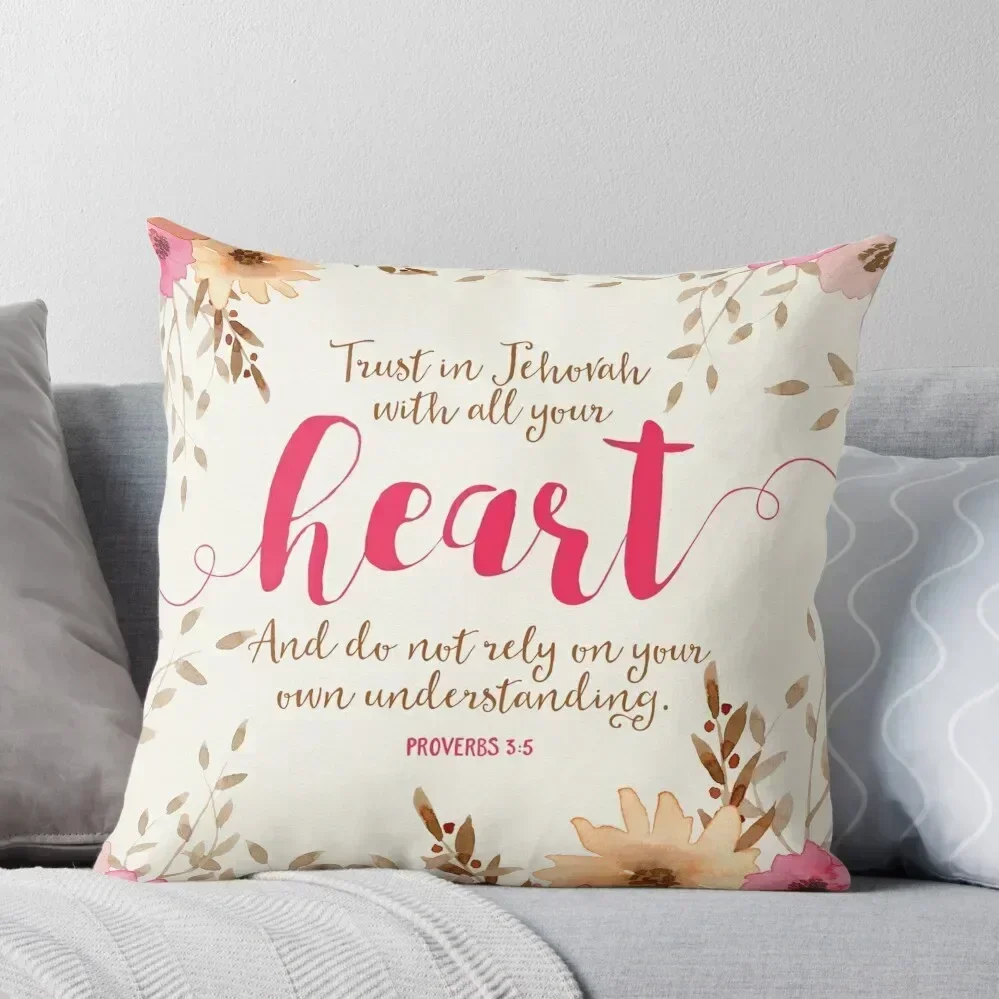 

PROVERBS 3:5 Throw Pillow anime girl Embroidered Cushion Cover Custom Cushion Marble Cushion Cover pillow