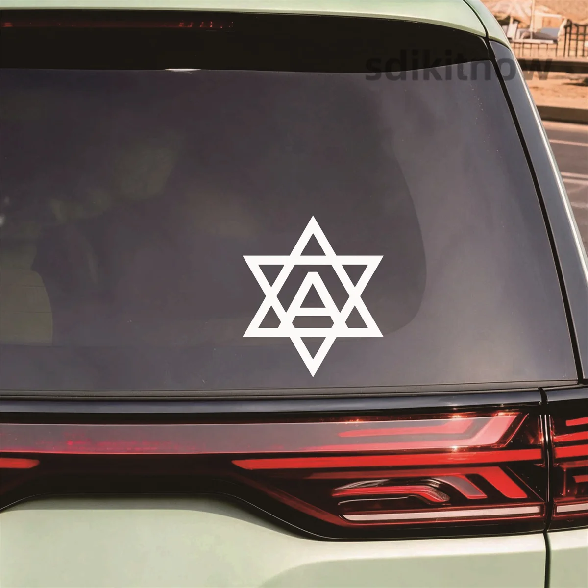 Hexagram Star of David Car Sticker Window Vinyl Decal Decor for Chery Omoda Jaecoo Toyota Kia Hyundai Skoda BYD MG Tesla Geely