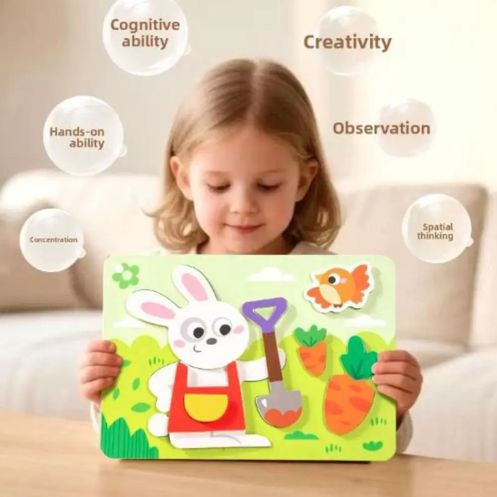 

DIY Game Book Educational 3D Stereoscopic Sticker Montessori Handmade DIY Paste Material Kit Cartoon Cute Animals Sticker Book