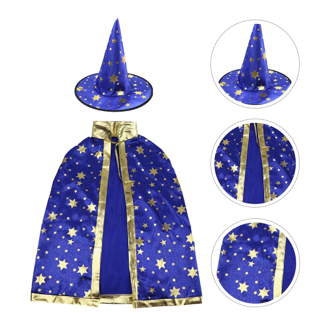 

1pc Children Five-star Cloak Comfortable Fabric All-size Kids Costume Halloween Witch Cape Party Performance Clothing Festival