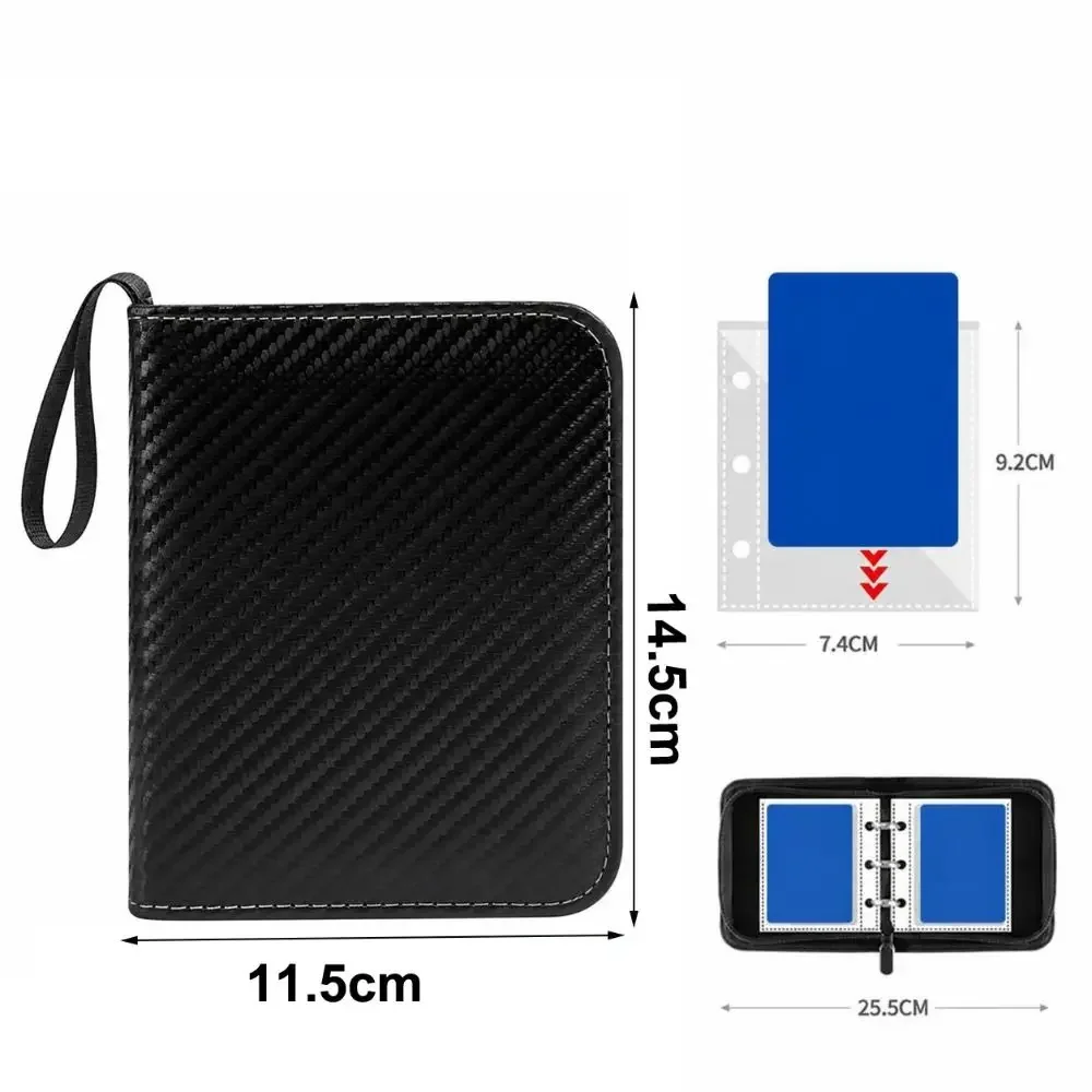 PU Leather Trading Card Binder Durable Mini Card Binder Card Collection New 40Pages Trading Album Diamond Leather