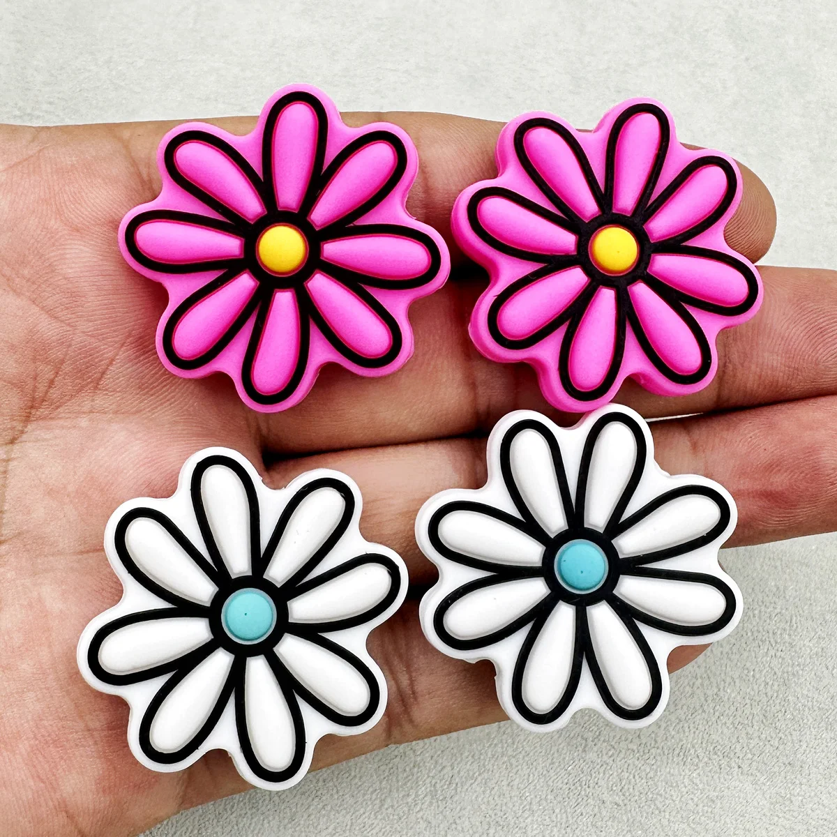 10PC Silicone Beads  Flower Focal Beads Teethe Baby Toys DIY String Pen Pendant Beads Nipple Chains Jewelry Accessories Gifts