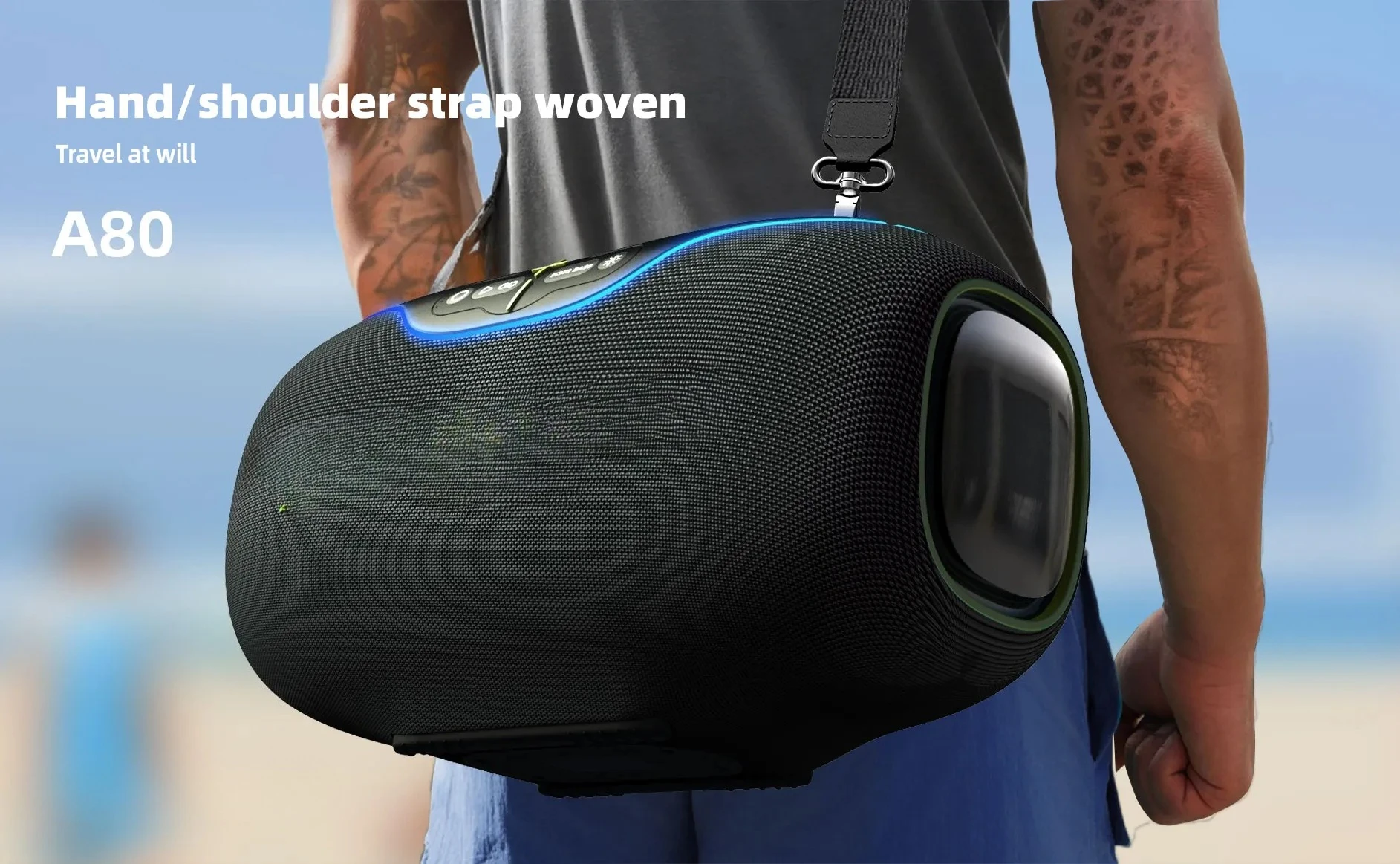 Hopestar Speaker A80  High Quality Portable Audio Players 350W RGB Wireless Subwoofer Home Theatre USB for Parties Computers DC