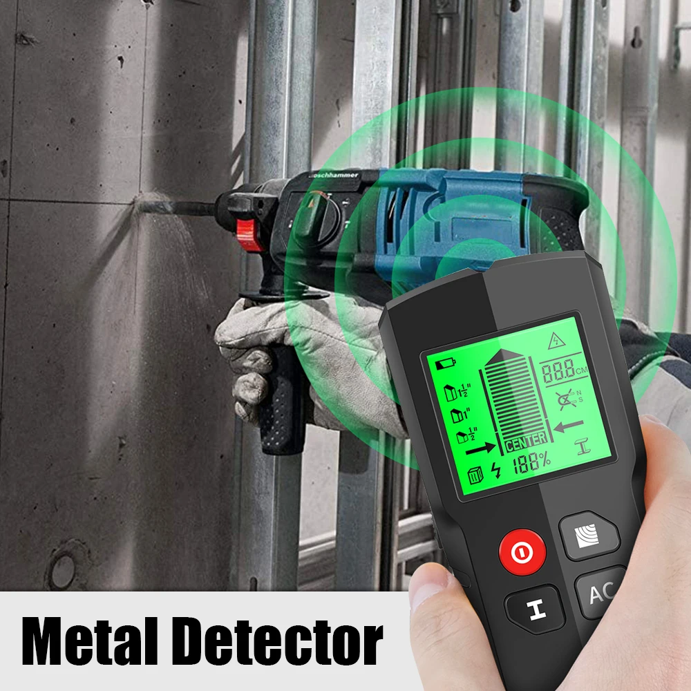 

5 in 1 Multifunction LCD Display for Wood AC Wire Cable Metal Detector HW-QB5 Handheld Professional Wall Detector Scanner